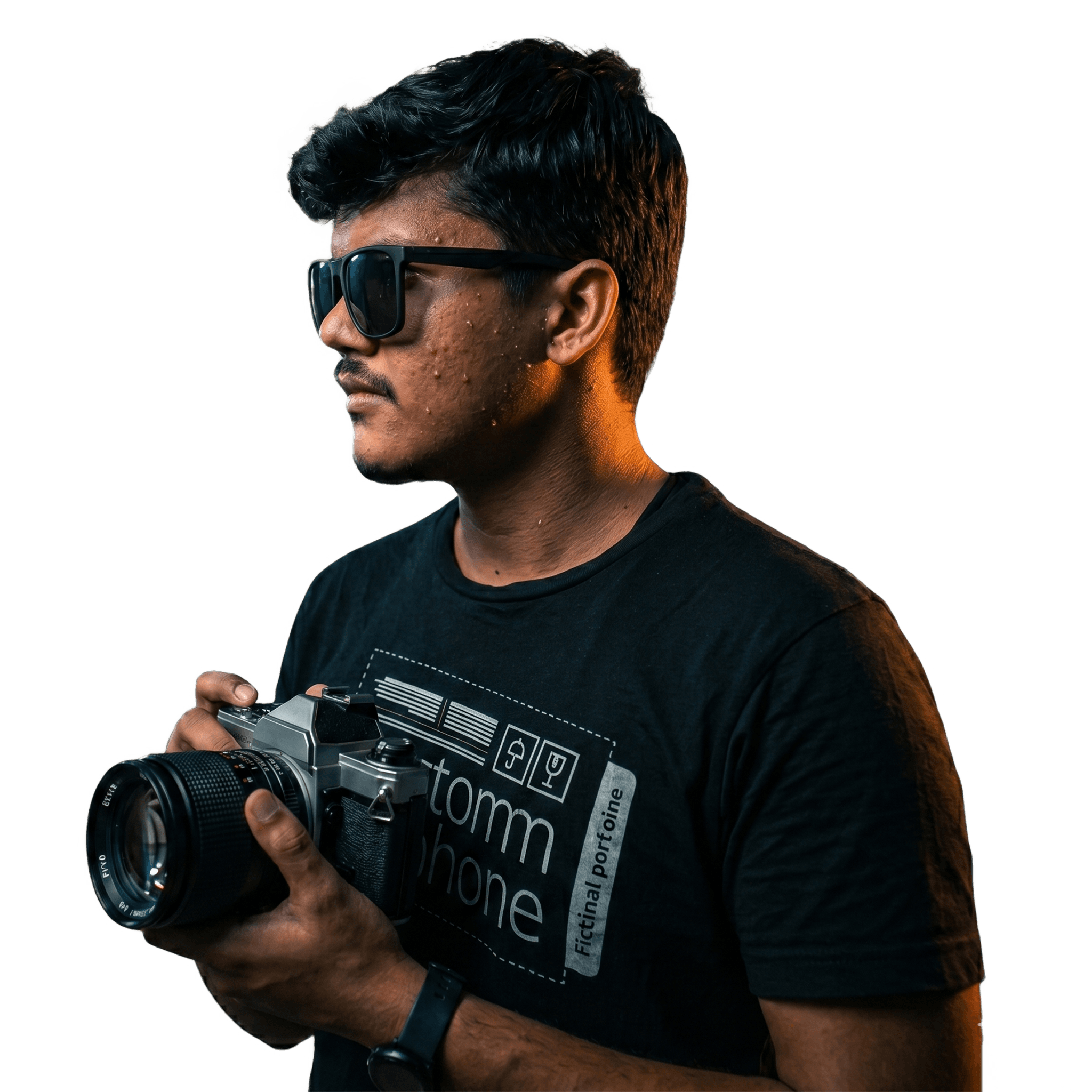 Udit Narayan — creative artist holding a film camera